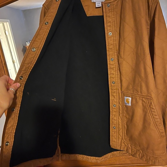 NWOT Carhartt Brown Canvas Fleece Lined Jacket♥️♥️ - Picture 7 of 10
